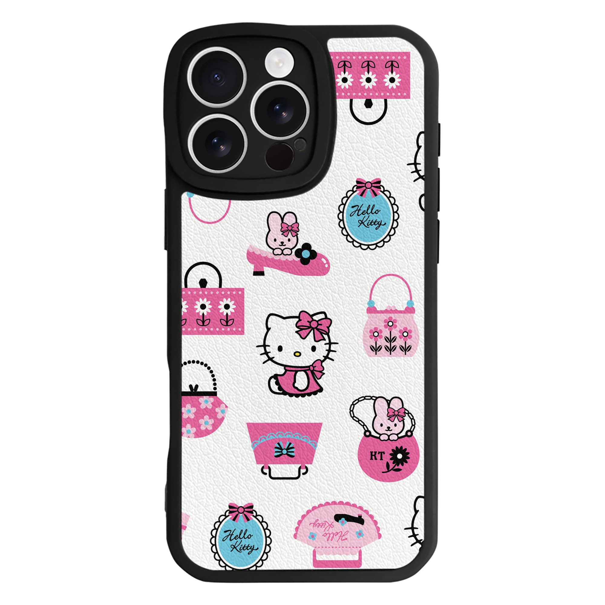 （画像用） Hello Kitty ハローキティ 【iPhone 16シリーズ対応】シリコンスマホケース（レザー調） 材質：シリコン